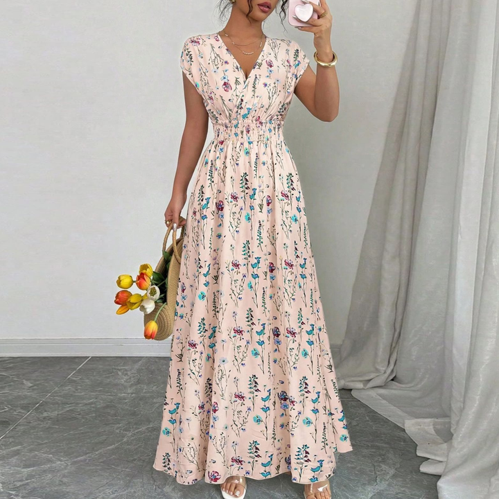 Floral Surplice Maxi Dress