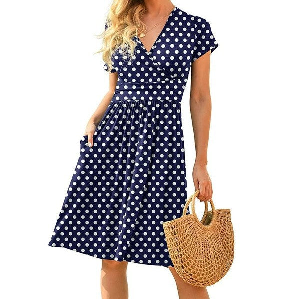 Elegant Floral Wrap Midi Dress