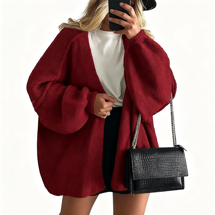 Women’s Chunky Knit Cardigan – Relaxed Fit