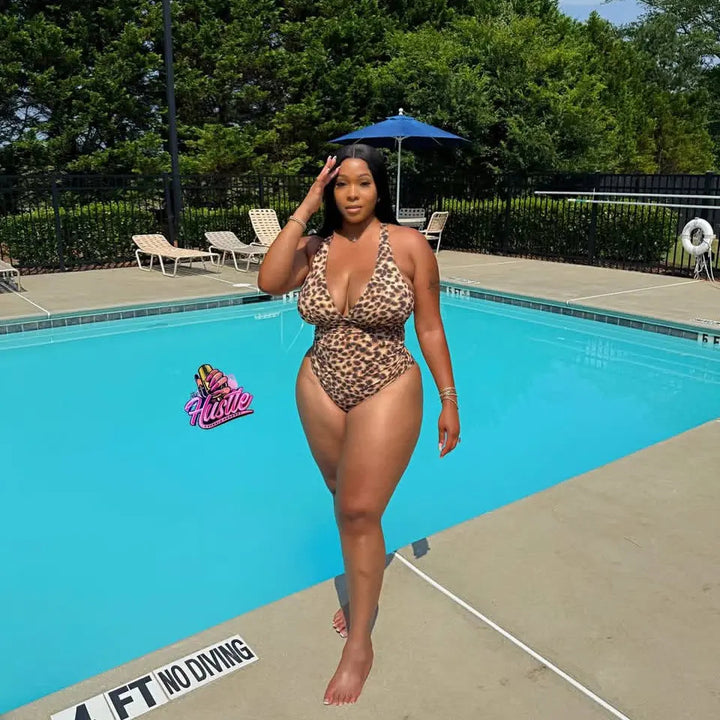 Deep V Cutout Cross-Back One-Piece Swimsuit