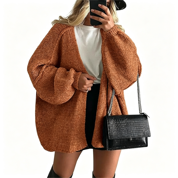 Women’s Chunky Knit Cardigan – Relaxed Fit