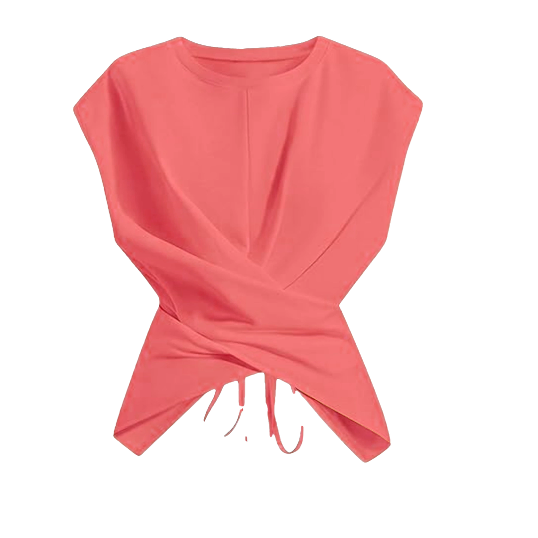 Cross Wrap Tie Front Crop Top