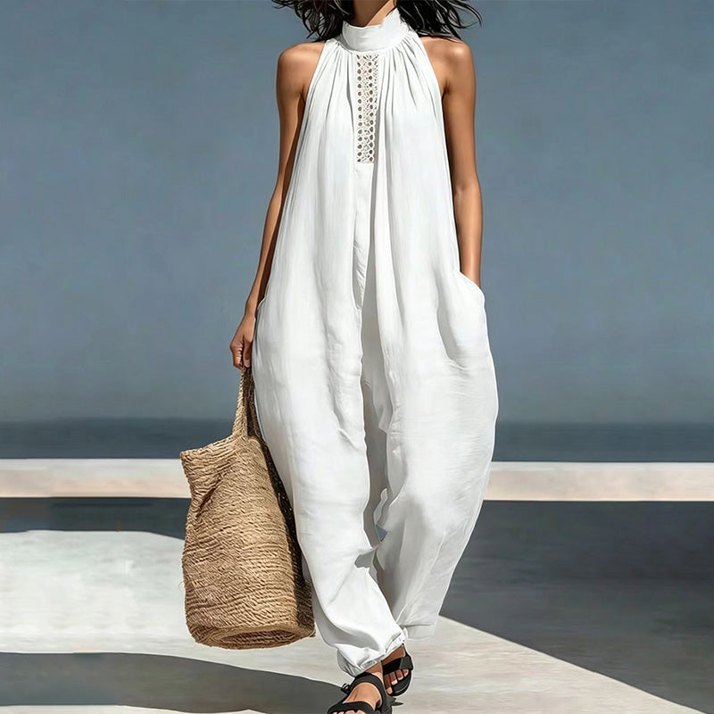 Sleeveless Wide Leg Resort Jumpsuit