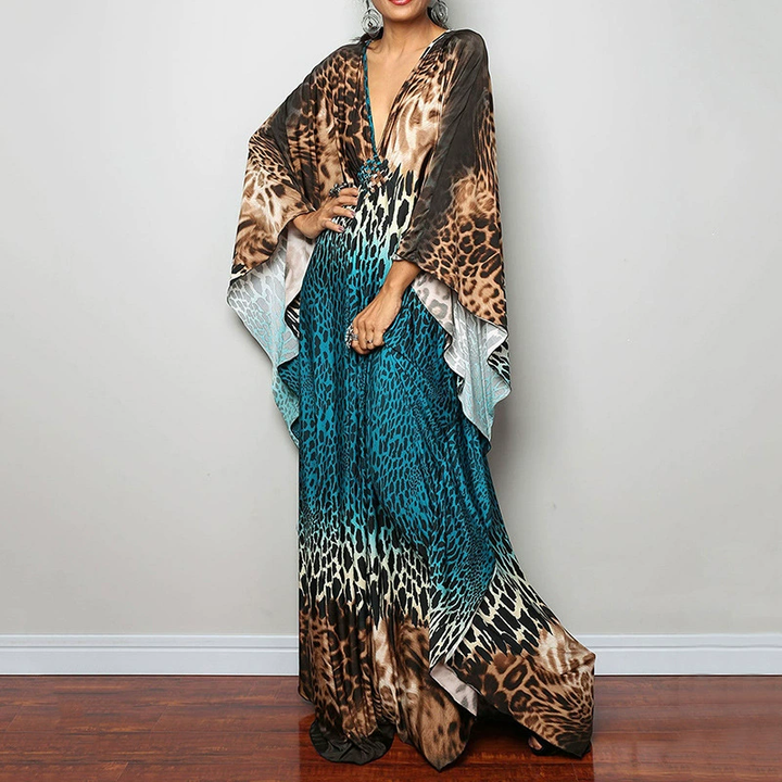 Relaxed Boho Off-Shoulder Striped Maxi Dress