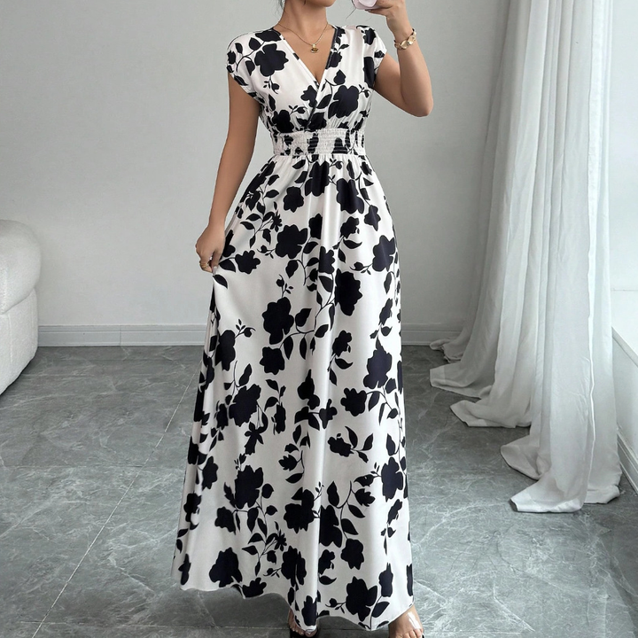 Floral Surplice Maxi Dress