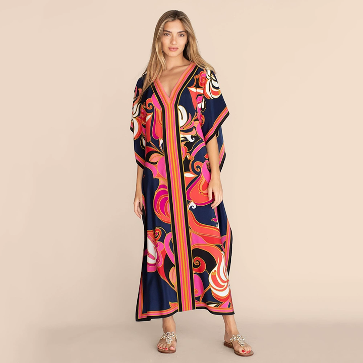 Luxury Printed Resort Kaftan Cover-Up