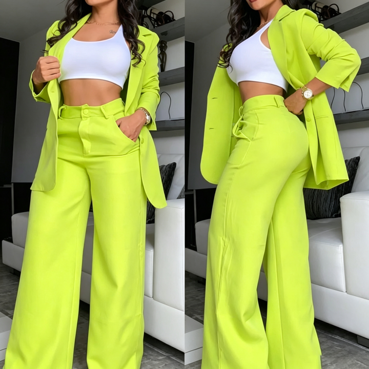 Chic Blazer &amp; Wide-Leg Pants Set