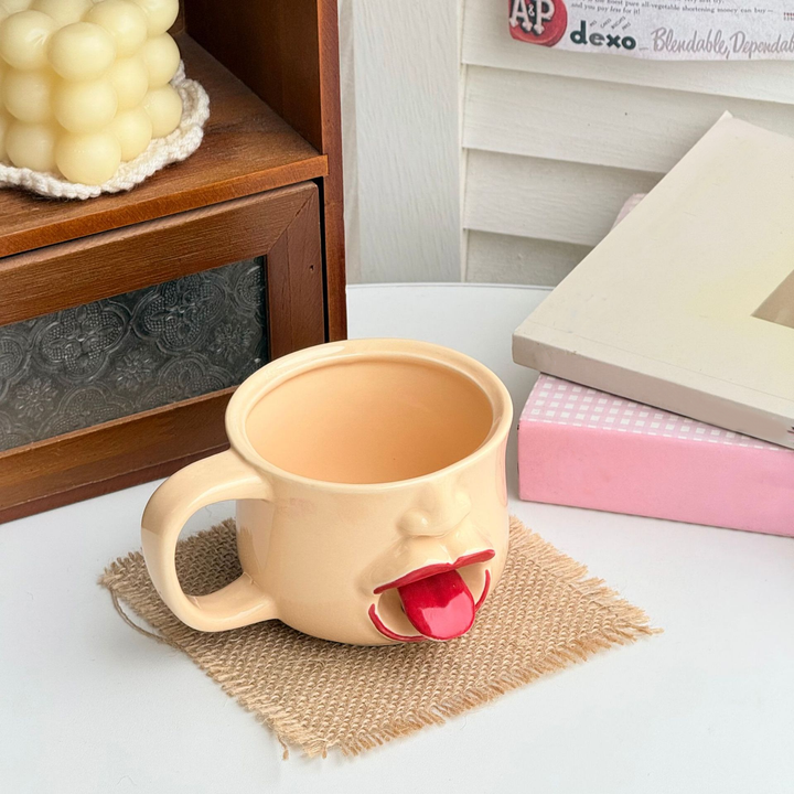 Novelty Face Ceramic Mug – Unique Gift Cup