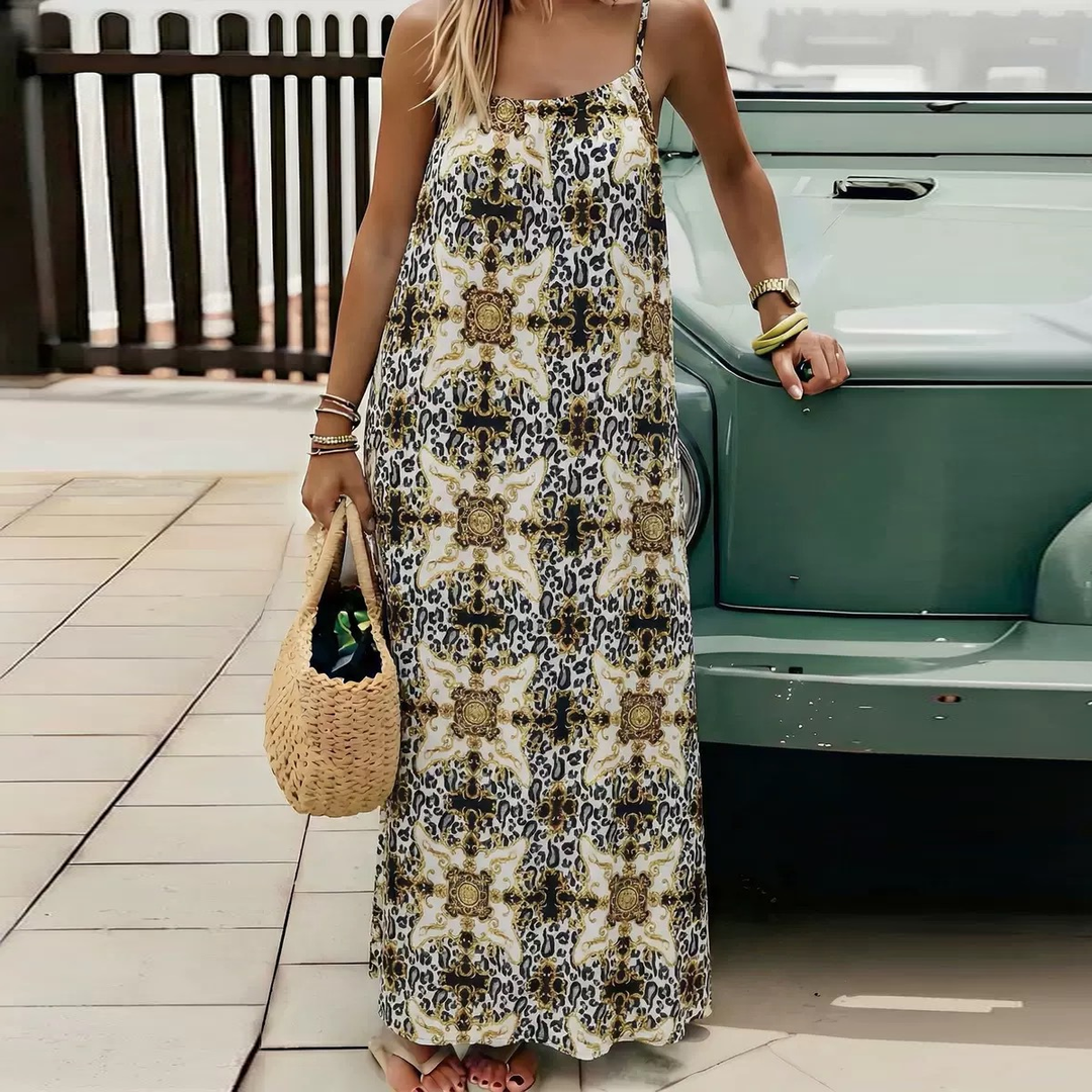 Plus-size backless halter dress
