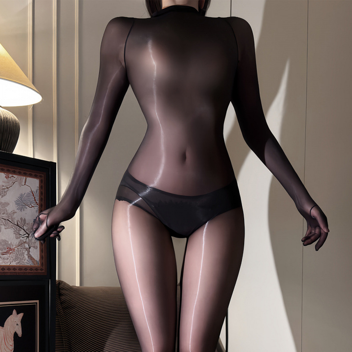 Plus Size Ultra-Sheer Bodystocking – Seamless Design