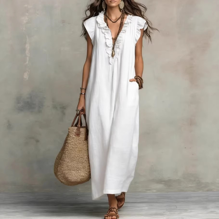 Bohemian V-Neck Sleeveless Maxi Dress