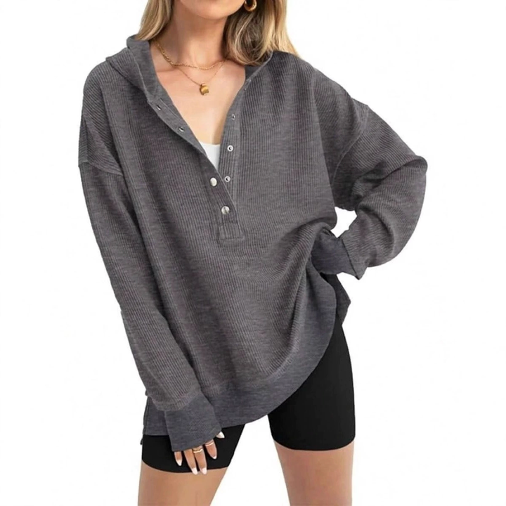American-style hooded knit loose raglan sleeve sweatshirt
