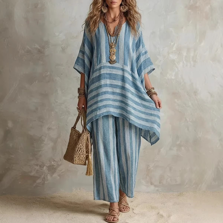 Relaxed Linen Blend Boho Co-Ord Set
