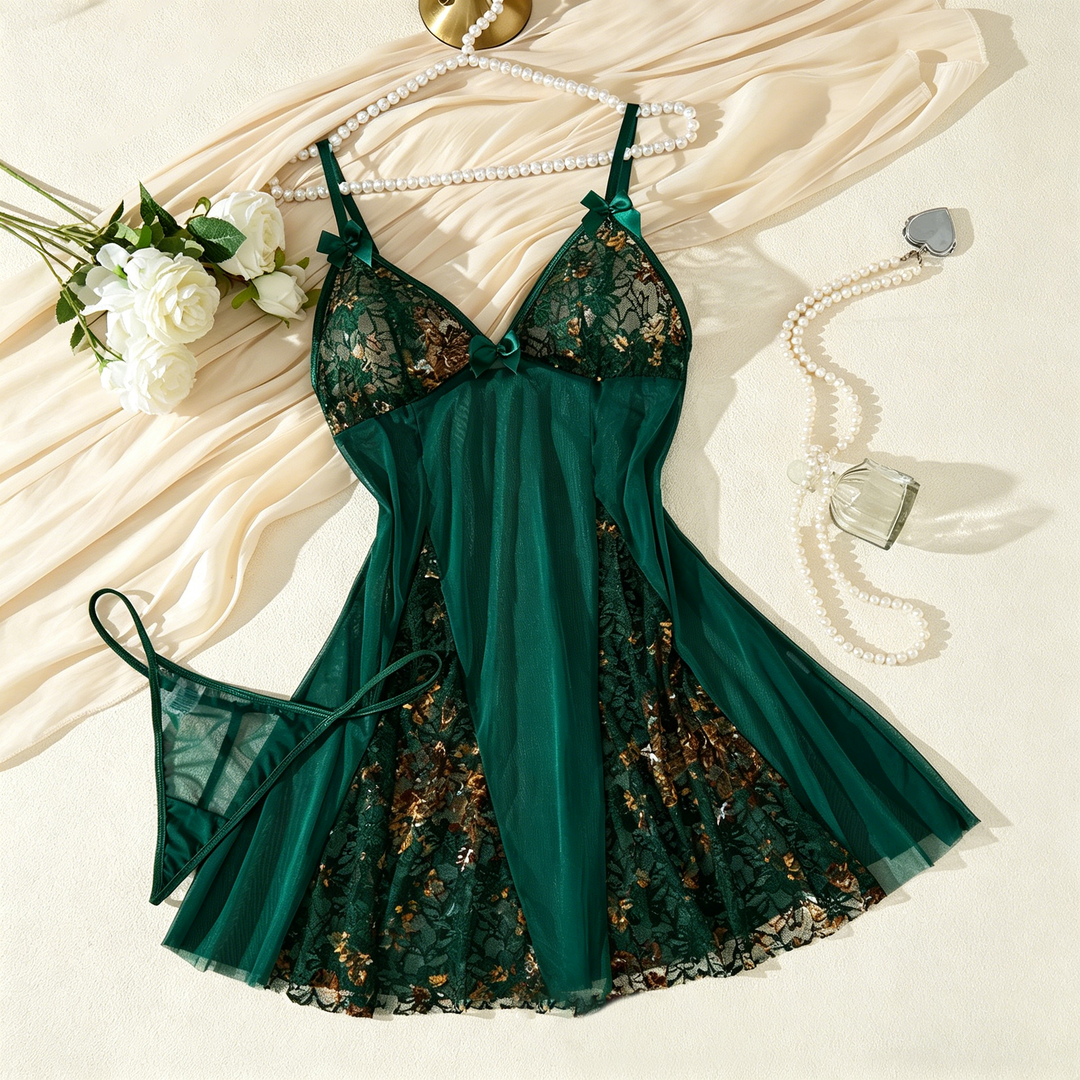 Lace slip dress (with thong)