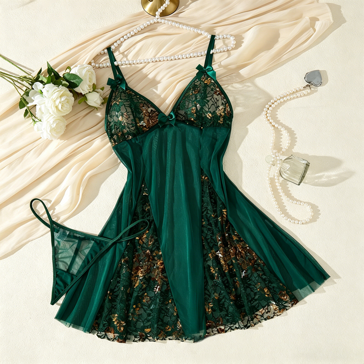 Lace slip dress (with thong)