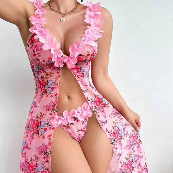 Women’s Sheer Mesh Maxi Lingerie Dress