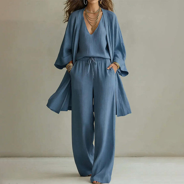 Elegant 3-Piece Resort Wide Leg Pants Set