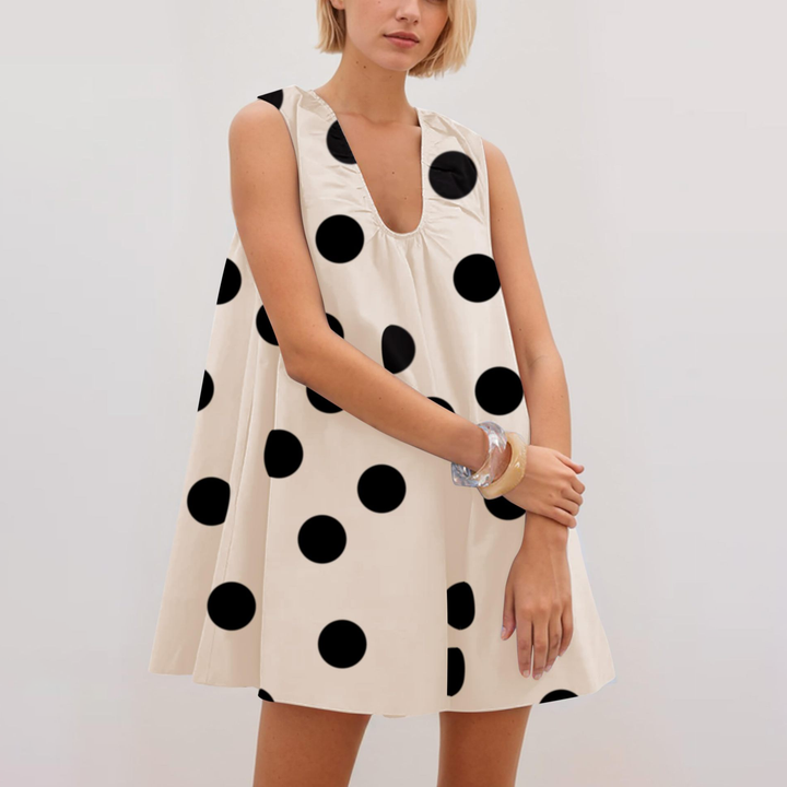 Sleeveless U-Neck Mini Dress with Pockets
