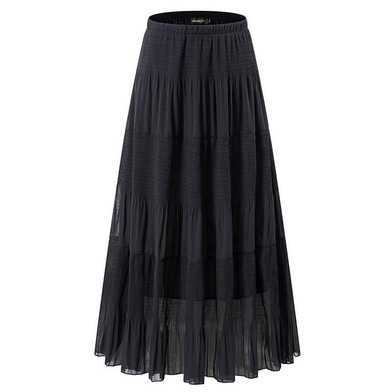 Floral Chiffon A-Line Maxi Skirt