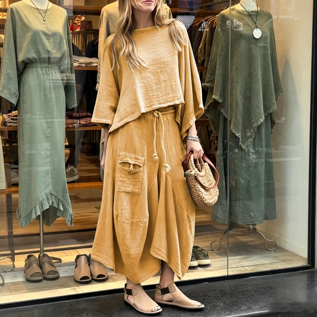 elaxed Top &amp; Skirt Set