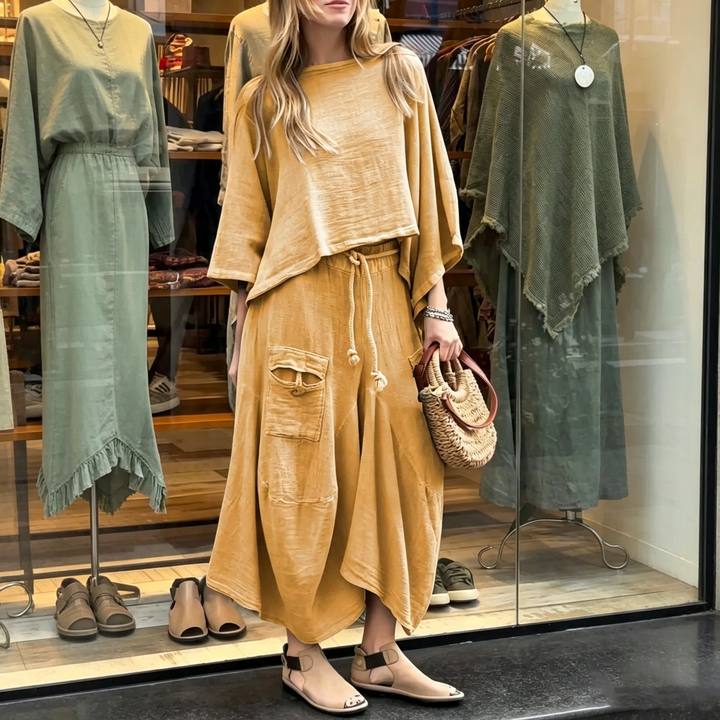 elaxed Top &amp; Skirt Set