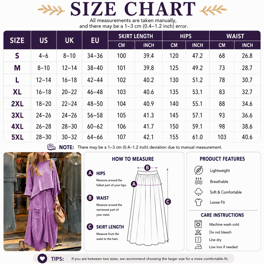 elaxed Top &amp; Skirt Set
