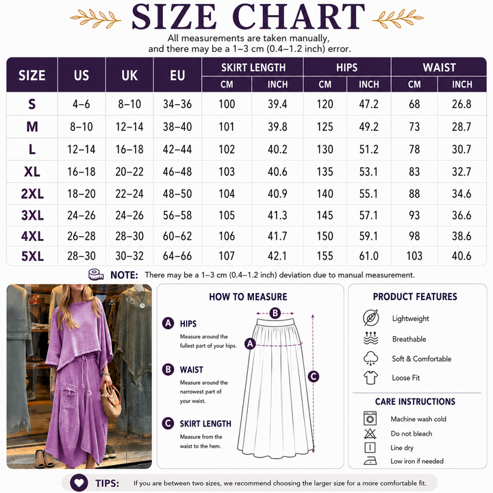 elaxed Top &amp; Skirt Set