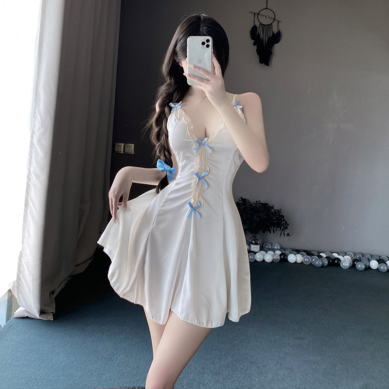 Lace suspenders sexy home nightdress