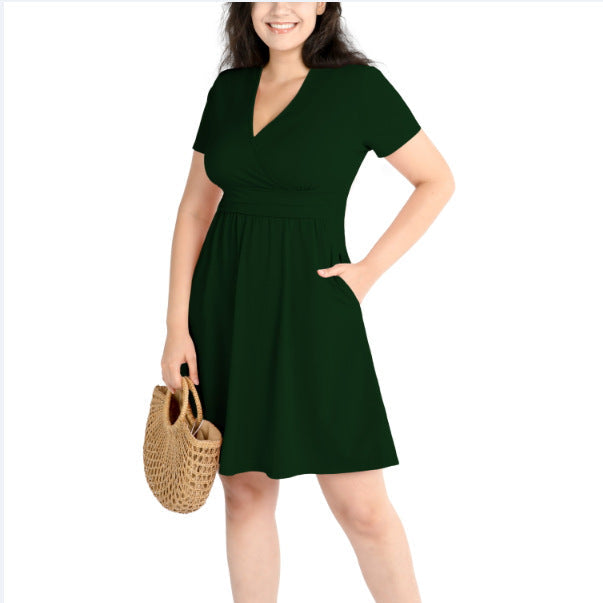 Elegant Floral Wrap Midi Dress