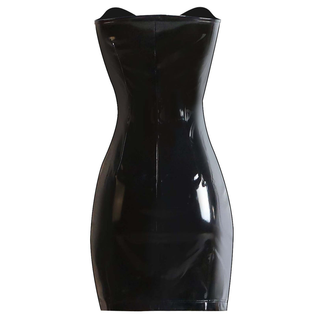 Sexy Zipper Bodycon Leather Dress