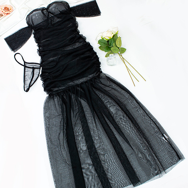 Midnight Allure Sheer Mesh Maxi Dress