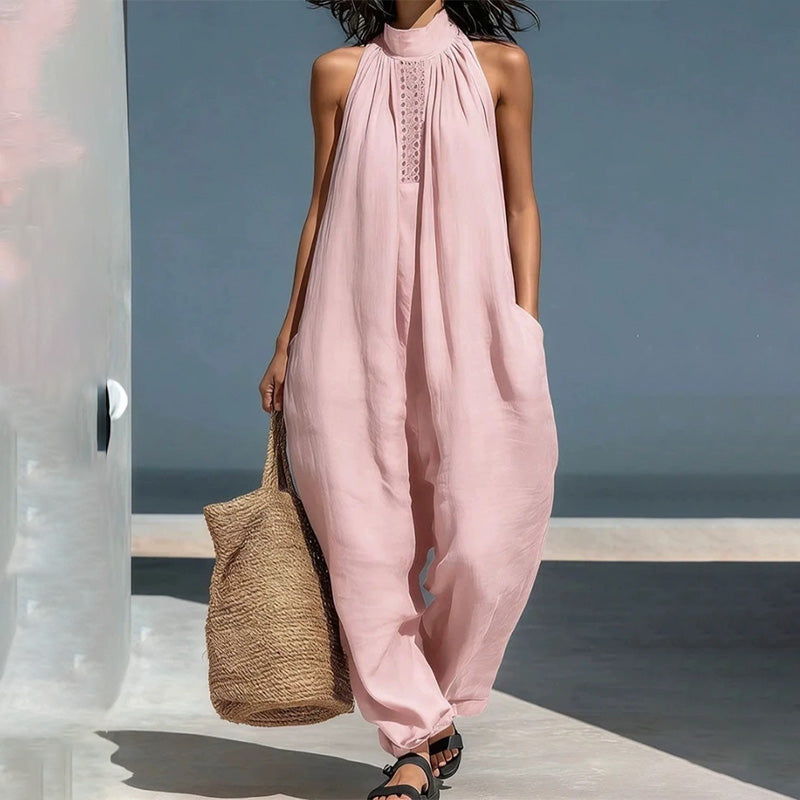 Sleeveless Wide Leg Resort Jumpsuit