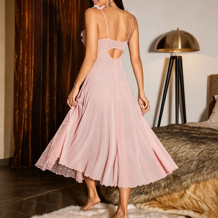 Women’s Sheer Lace Maxi Slip Dress