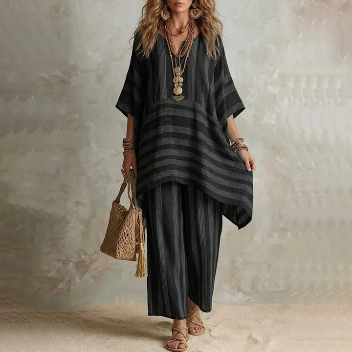 Relaxed Linen Blend Boho Co-Ord Set