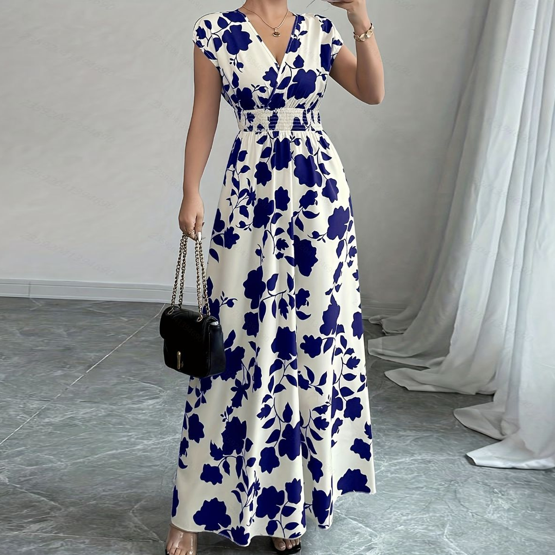Floral Surplice Maxi Dress