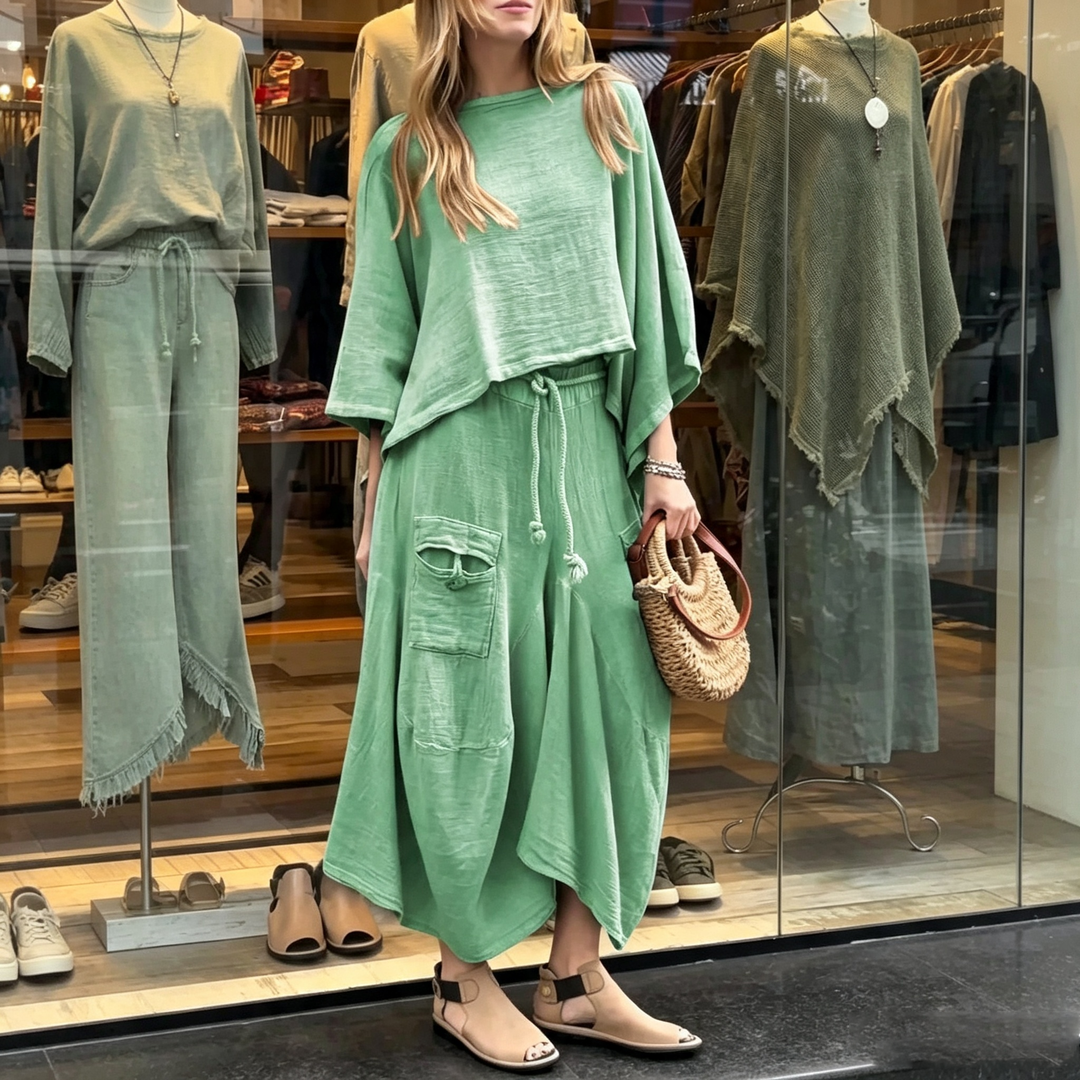 elaxed Top &amp; Skirt Set