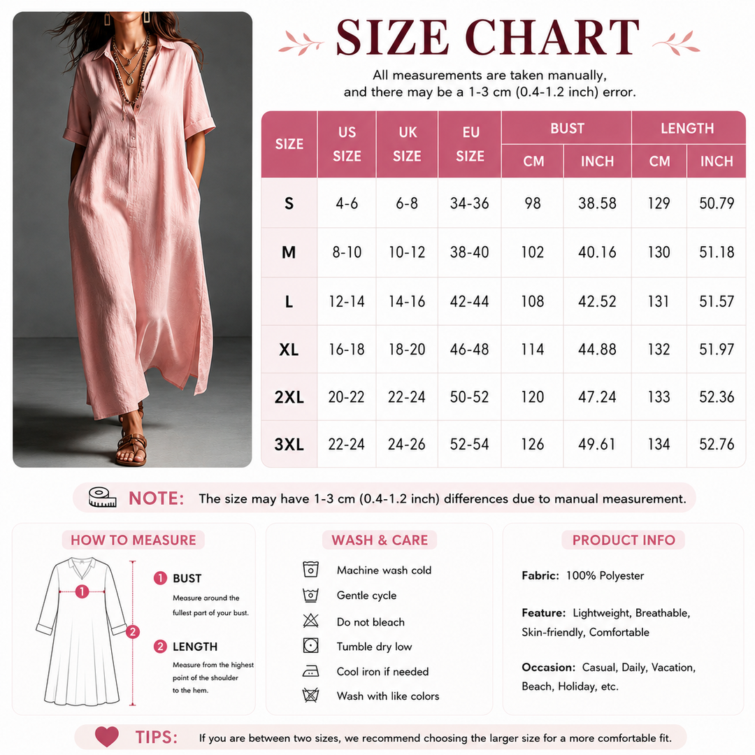 Linen Blend Collared Maxi Dress