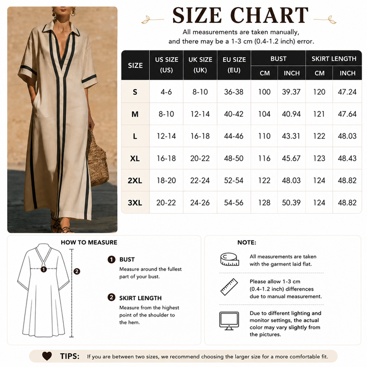 Contrast Trim Collared Maxi Dress