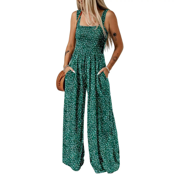 Boho Printed Spaghetti Strap Jumpsuit