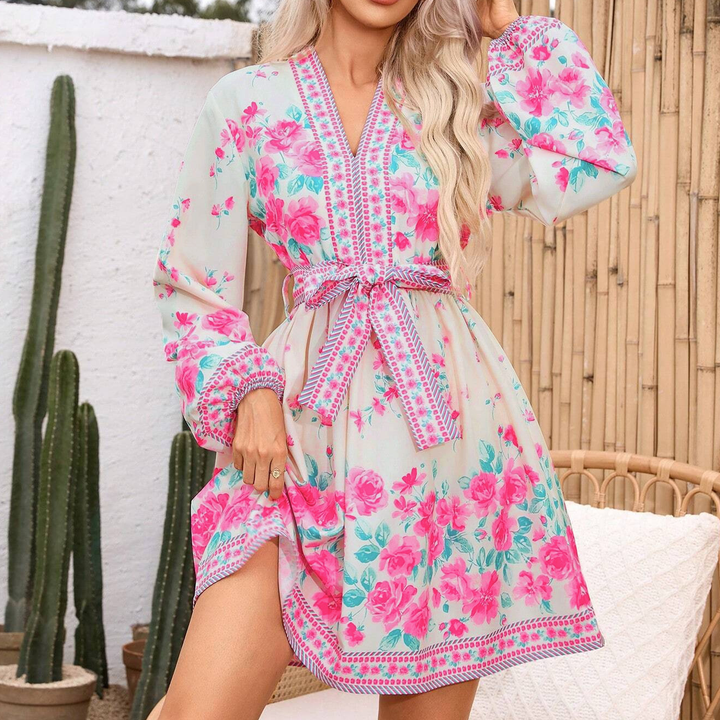 Elegant floral mini dress