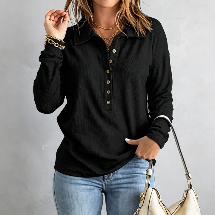 Relaxed Fit Long Sleeve Knit Pullover