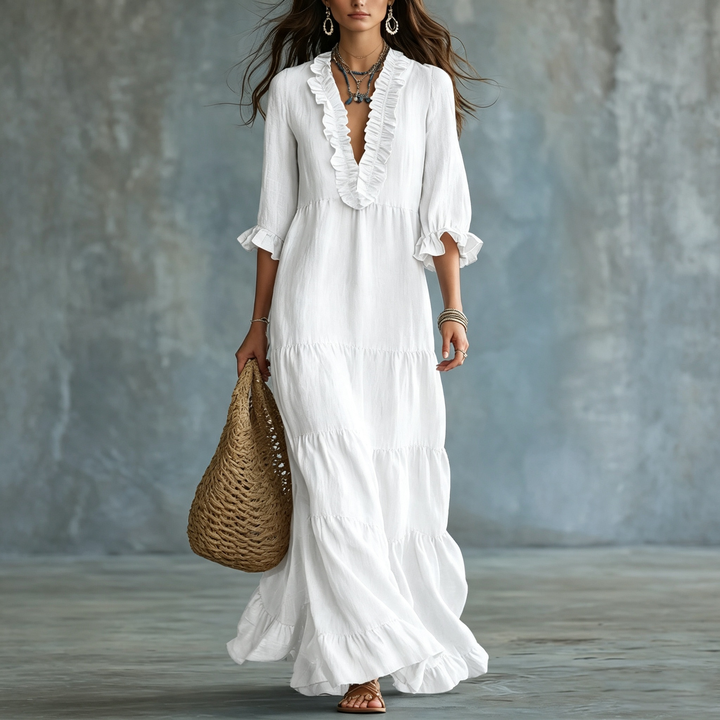 Boho Tiered Ruffle Maxi Dress