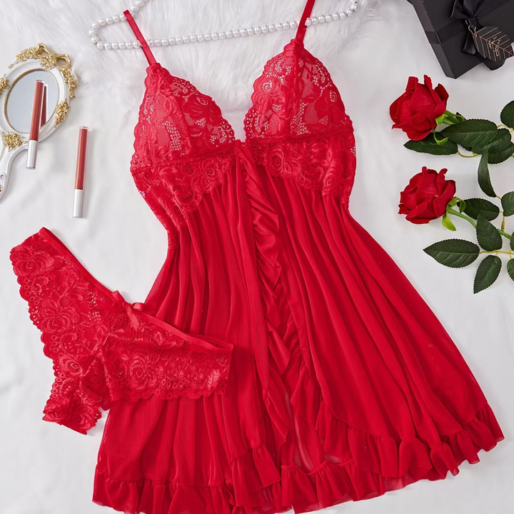Women’s Lace Babydoll Lingerie Set