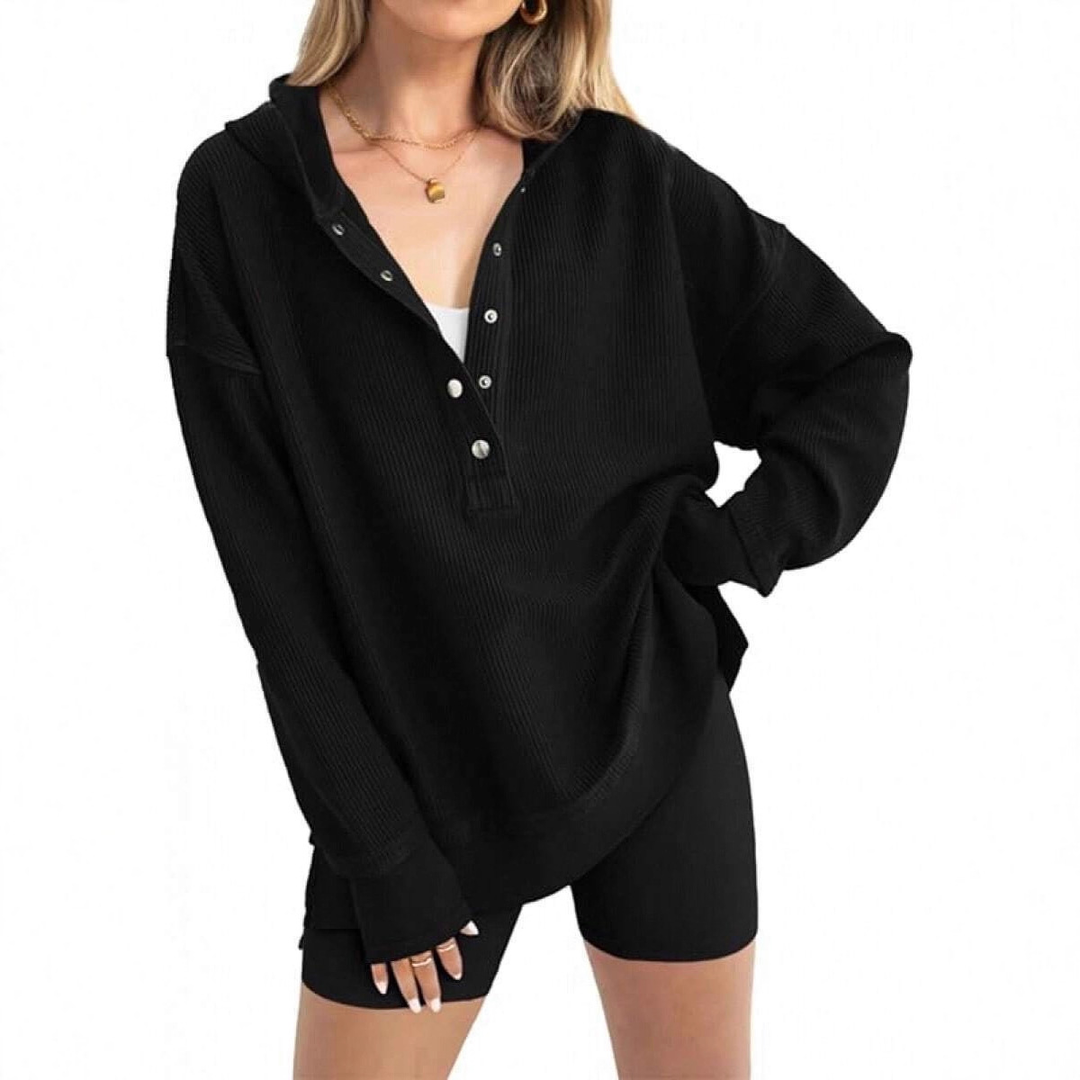 American-style hooded knit loose raglan sleeve sweatshirt