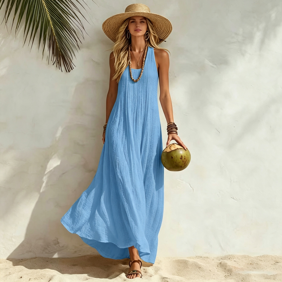 Relaxed Halter Neck Resort Maxi Dress