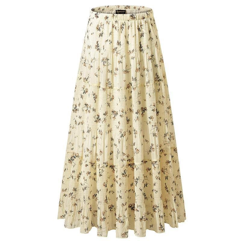 Floral Chiffon A-Line Maxi Skirt