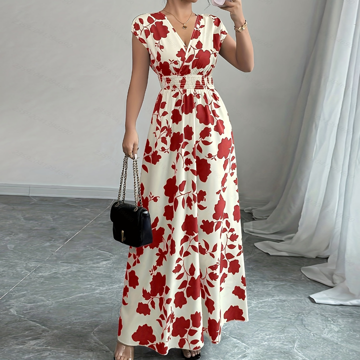 Floral Surplice Maxi Dress
