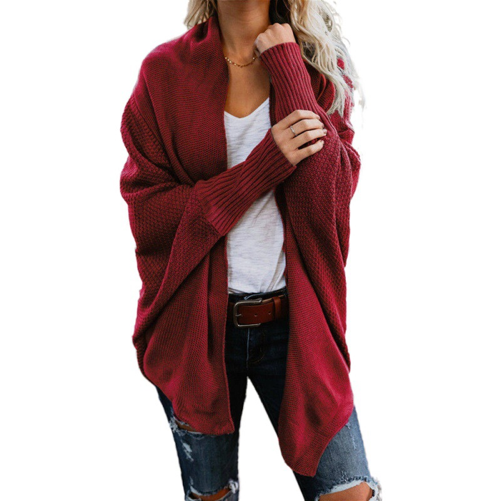 Women’s Off-Shoulder Knit Cardigan – Oversized Fit