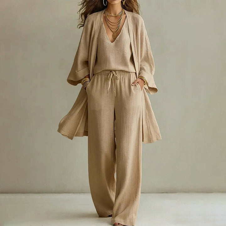 Elegant 3-Piece Resort Wide Leg Pants Set