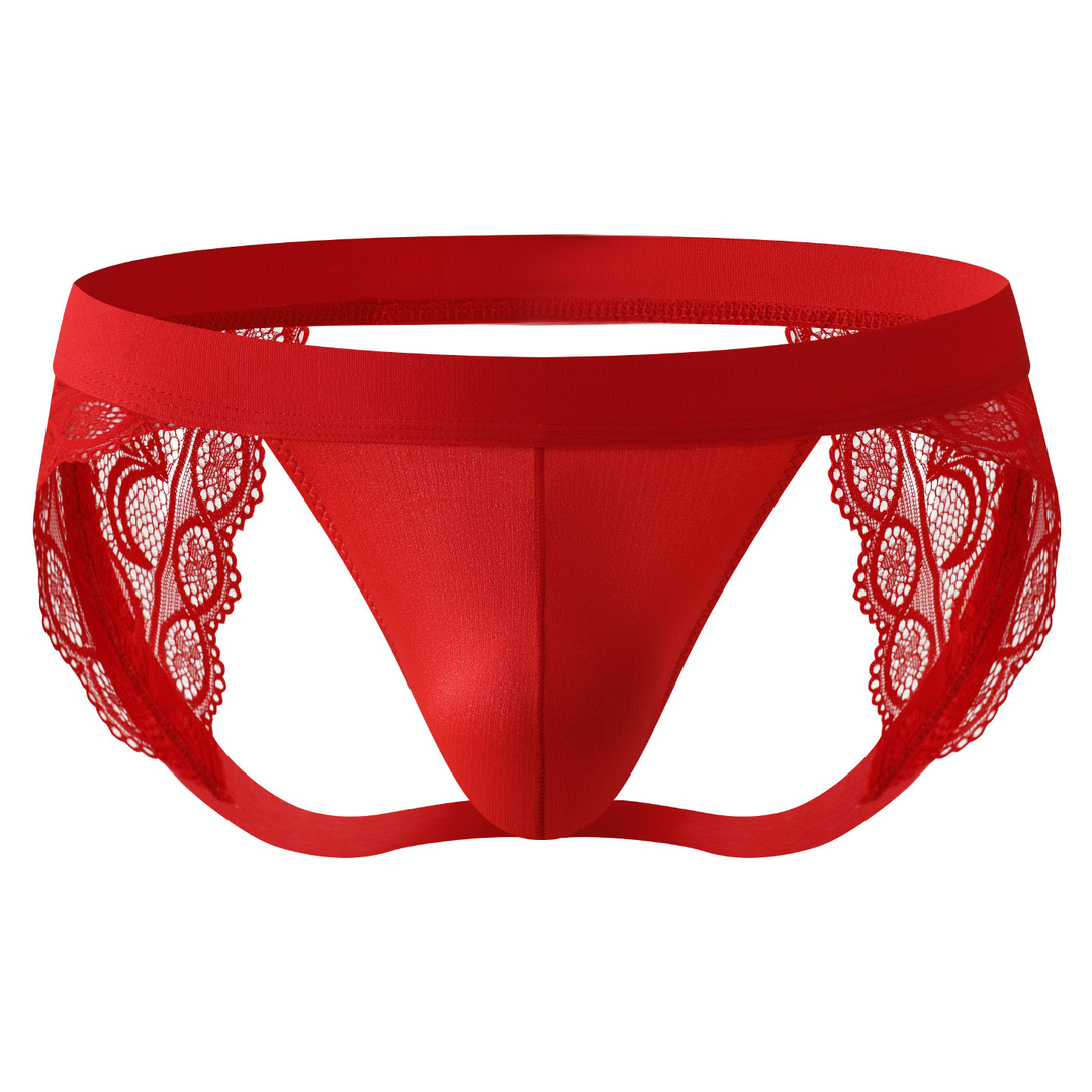Men’s Lace Open-Back Briefs – Low-Rise Fit